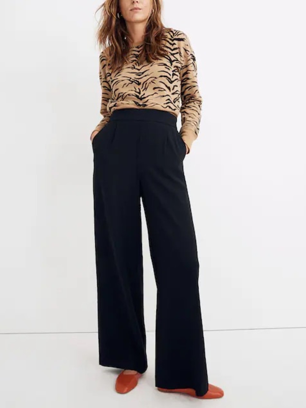 Madewell Huston Pull-On Full-Length Pants Black Size Large